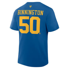 Jordan Binnington St. Louis Blues - Fanatics Authentic Stack Name & Number T-Shirt Blue