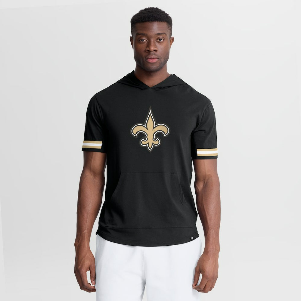 New Orleans Saints Optimal Play Short Sleeve Hooded T-Shirt Black - Fanatics