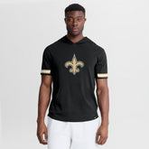 New Orleans Saints Optimal Play Short Sleeve Hooded T-Shirt Black - Fanatics