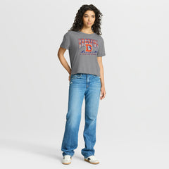 Denver Broncos Women's Overplayed Tribute Tri-Blend Boxy T-Shirt Heather Gray - Fanatics