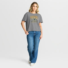 Green Bay Packers Women's Overplayed Tribute Tri-Blend Boxy T-Shirt Heather Gray - Fanatics