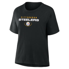 Pittsburgh Steelers Women's Fade Legacy T-Shirt Black - Fanatics