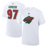 Kirill Kaprizov Minnesota Wild - Fanatics Authentic Stack Name & Number T-Shirt White