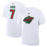 Brock Faber Minnesota Wild - Fanatics Authentic Stack Name & Number T-Shirt White