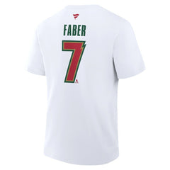 Brock Faber Minnesota Wild - Fanatics Authentic Stack Name & Number T-Shirt White