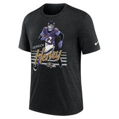 Derrick Henry Baltimore Ravens Player Graphic T-Shirt Heather Black - Nike