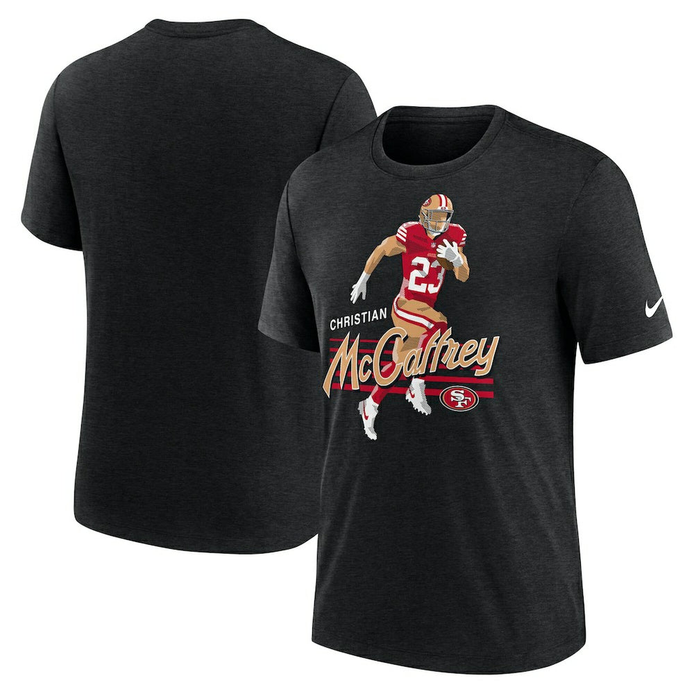 Christian McCaffrey San Francisco 49ers Player Graphic T-Shirt Heather Black - Nike