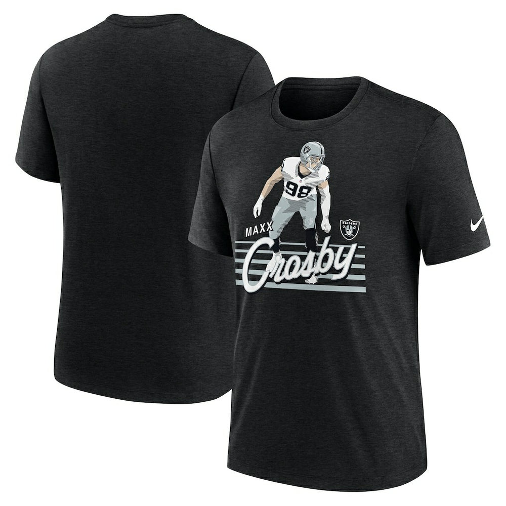 Maxx Crosby Las Vegas Raiders Player Graphic T-Shirt Heather Black - Nike