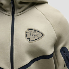 Kansas City Chiefs Tech Fleece Raglan Full-Zip Windrunner Hoodie Olive - Nike
