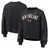 New England Patriots Women's Oversized High Hip Legacy Arch Phoenix Fleece Sweatshirt Black - Nike