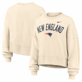 New England Patriots Women's Oversized High Hip Legacy Arch Phoenix Fleece Sweatshirt Natural - Nike