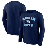 Tampa Bay Rays Logo Athletic Heart & Soul Long Sleeve T-Shirt Clearance