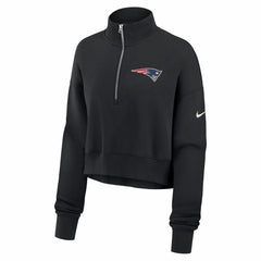 New England Patriots Women's Legacy Phoenix Fleece Cropped Half-Zip Sweatshirt Black - Nike