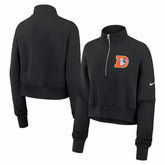 Denver Broncos Women's Legacy Phoenix Fleece Cropped Half-Zip Sweatshirt Black - Nike