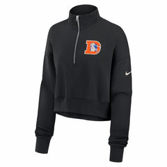 Denver Broncos Women's Legacy Phoenix Fleece Cropped Half-Zip Sweatshirt Black - Nike