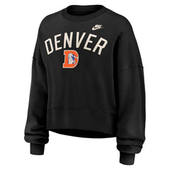 Denver Broncos Women's Oversized High Hip Legacy Arch Phoenix Fleece Sweatshirt Black - Nike