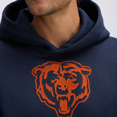 Chicago Bears IconicFleece Flocked Hoodie Navy - Fanatics