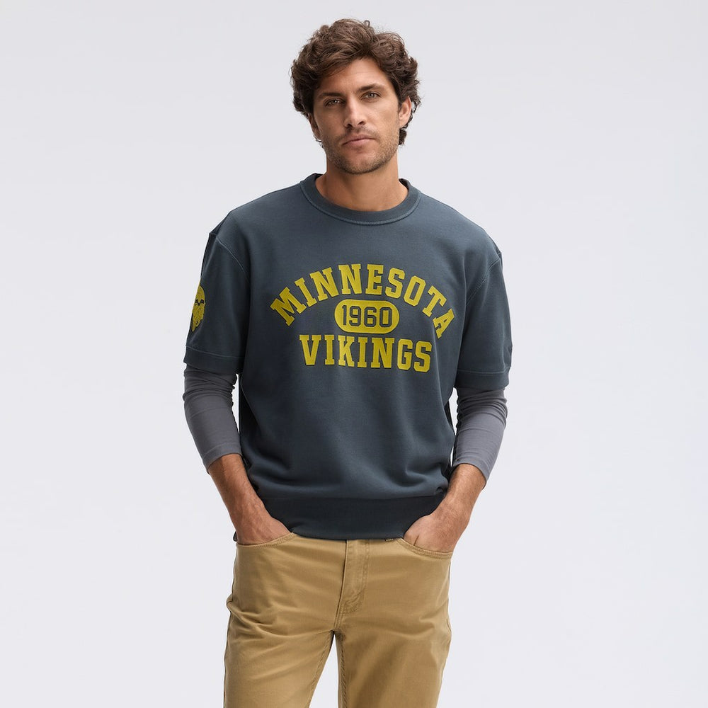 Minnesota Vikings IconicFleece Short Sleeve Sweatshirt Charcoal - Fanatics