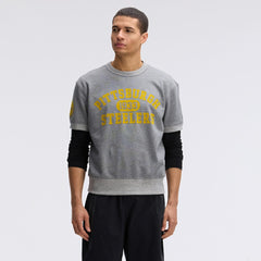 Pittsburgh Steelers IconicFleece Short Sleeve Sweatshirt Athletic Heather Gray - Fanatics