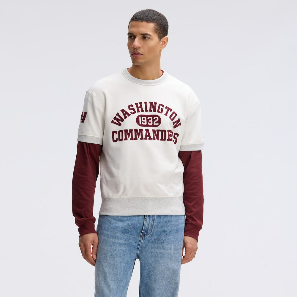 Washington Commanders IconicFleece Short Sleeve Sweatshirt Oatmeal - Fanatics