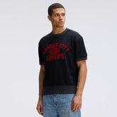 Kansas City Chiefs IconicFleece Short Sleeve Sweatshirt Black - Fanatics