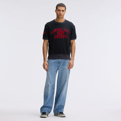 Kansas City Chiefs IconicFleece Short Sleeve Sweatshirt Black - Fanatics