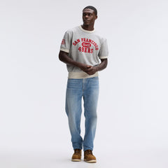 San Francisco 49ers IconicFleece Short Sleeve Sweatshirt Heather Gray - Fanatics