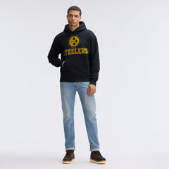 Pittsburgh Steelers IconicFleece Flocked Hoodie Black - Fanatics