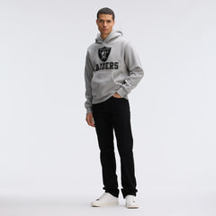Las Vegas Raiders IconicFleece Flocked Hoodie Heather Gray - Fanatics