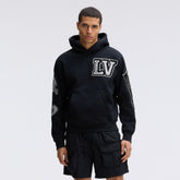 Las Vegas Raiders IconicFleece Letterman Hoodie Black - Fanatics