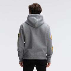 Green Bay Packers IconicFleece Letterman Hoodie Athletic Heather Gray - Fanatics
