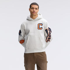 Chicago Bears IconicFleece Letterman Hoodie Heather Gray - Fanatics
