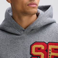 San Francisco 49ers IconicFleece Letterman Hoodie Athletic Heather Gray - Fanatics