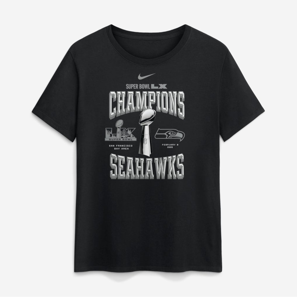Seattle Seahawks Women's Super Bowl LX Champions Locker Room Trophy Collection T-Shirt Black - Nike
