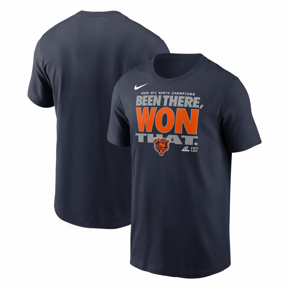 Chicago Bears 2025 NFC North Division Champions Locker Room Trophy Collection T-Shirt Navy - Nike