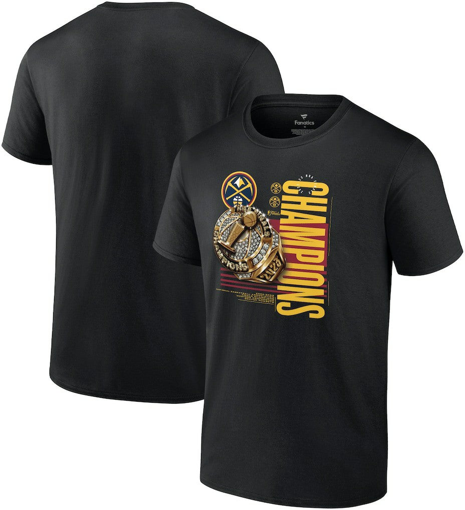 Fanatics - Denver Nuggets 2023 NBA Finals Champions Slam Bling Ring T-Shirt - Black