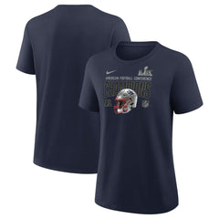 New England Patriots Women's 2025 AFC Champions Helmet T-Shirt Navy - Nike