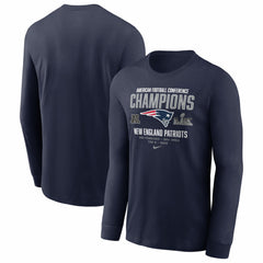 New England Patriots 2025 AFC Champions Team Nation Long Sleeve T-Shirt Navy - Nike