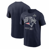 New England Patriots Super Bowl LX Clear Sign T-Shirt Navy - Nike