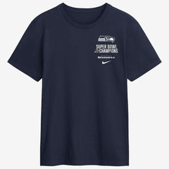 Seattle Seahawks Two-Time Super Bowl Champions Downtown Ring Club T-Shirt College Navy - Nike