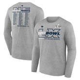 New England Patriots Super Bowl LX Roster Long Sleeve T-Shirt Heather Gray - Fanatics