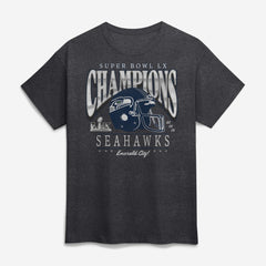 Seattle Seahawks Super Bowl LX Champions Prestigious Run T-Shirt Heather Charcoal - Fanatics