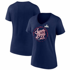 New England Patriots Women's Super Bowl LX Cheer Section V-Neck T-Shirt Navy - Fanatics