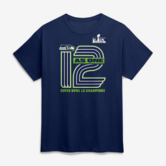 Seattle Seahawks Super Bowl LX Champions Hometown On Top T-Shirt College Navy - Fanatics