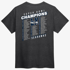 Seattle Seahawks Super Bowl LX Champions Best Teammates Roster T-Shirt Heather Charcoal - Fanatics