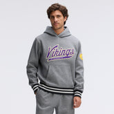 Minnesota Vikings IconicFleece Tipped Hoodie Athletic Heather Gray - Fanatics
