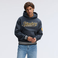 Pittsburgh Steelers IconicFleece Tipped Hoodie Charcoal - Fanatics
