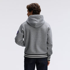 Baltimore Ravens IconicFleece Tipped Hoodie Athletic Heather Gray - Fanatics
