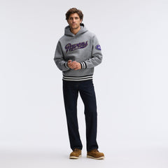Baltimore Ravens IconicFleece Tipped Hoodie Athletic Heather Gray - Fanatics