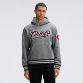 Kansas City Chiefs IconicFleece Tipped Hoodie Athletic Heather Gray - Fanatics